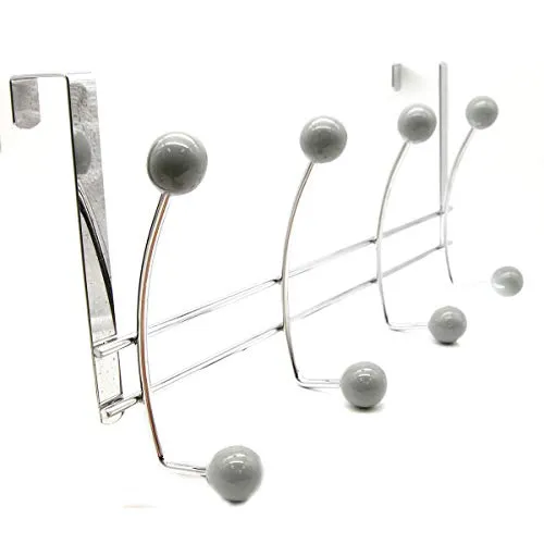 EVIDECO Türgarderobe mit 2 Haken Modern 8 Hooks grau
