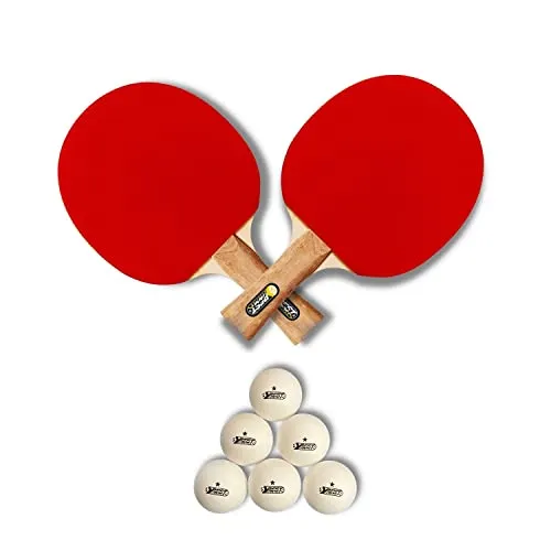 Best Sporting Tischtennis-Schläger Set 'Hobby' I 2 x Hobby Schläger & 6 x 1* Tischtennis-Bälle I Tischtennis Set I Tischtennisschläger Fortgeschrittene & Anfänger I Tischtennis Zubehör