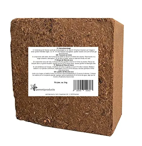 Kokosfaserziegel 70 Liter - Torffreie Anzuchterde - Sonstiger Kleintierbedarf, biologisch abbaubar und aus nachwachsenden Rohstoffen, quillt bis zum 10-fachen Volumen auf und ist sofort gebrauchsfähig.