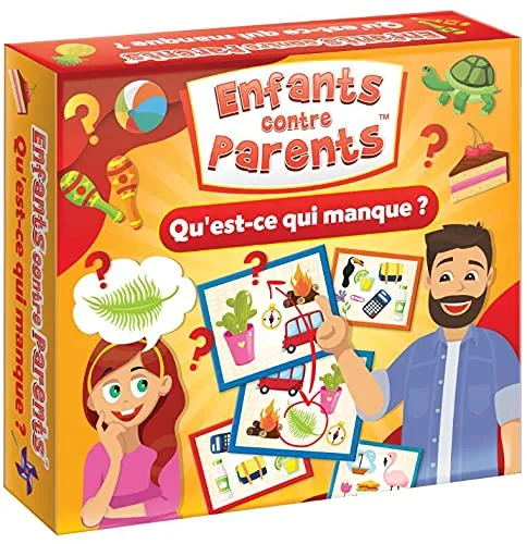 Jeu de Société Jeu de Cartes Jeu de Réflexion Pour Enfants et Adultes Jeu d'Ambiance Jeu de Mémoire | Enfants contre Parents Qu'est-ce qui Manque | 84 Cartes | dès 5 Ans