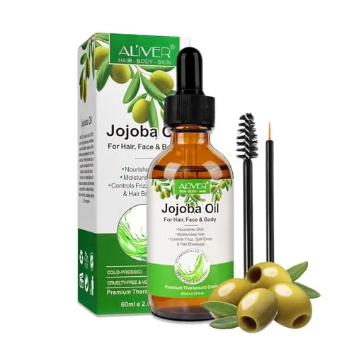 P-Beauty Reines Jojobaöl | Bio, Vegan & Kaltgepresst | Multifunktionale Pflege für Haut, Haar & Nägel | als Massageöl geeignet | Vitamine, Feuchtigkeit | 60ml