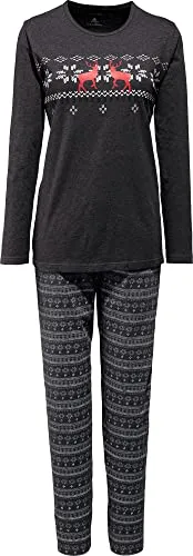 Erwin Müller Damen-Schlafanzug Single-Jersey anthrazit meliert Größe 38