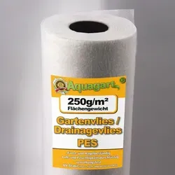 Aquagart Unkrautvlies 160m² - Hochwertiges Geotextilvlies - Pflanzenschutz mit 250g/m², ideal für Teichbau, Drainage und Unkrautbekämpfung. UV-stabil, widerstandsfähig und vielseitig einsetzbar.