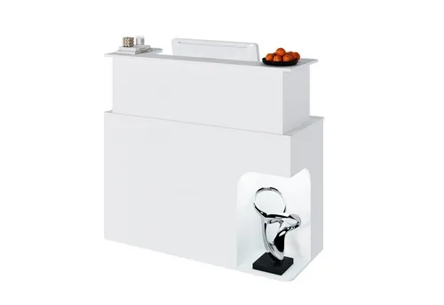 FUFU&GAGA Empfangstheke Empfangstheke mit LED-Beleuchtung, Weiß, MDF, 120×50×110 cm