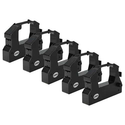 vhbw 5X Farbband Schriftband kompatibel mit Norand 4820B, DP-815, 815, 4815, 4000, 6820, 4820 Nadeldrucker, Bondrucker - Schwarz