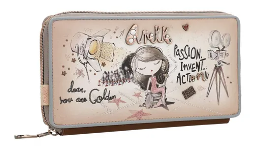 Anekke Hollywood RFID Passport Wallet XXL Multicolor - Damen-Geldbörsen mit extra großem Format und innovativer Fächeraufteilung, ideal für stressfreies Reisen und stylisches Auftreten.