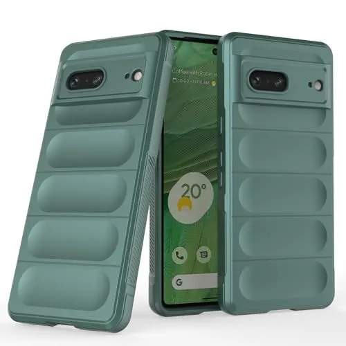 Handyhülle kompatibel mit Google Pixel 7 | TPU Silikon Bumper Case | Outdoor Schutzhülle mit Stoßschutz | Grün