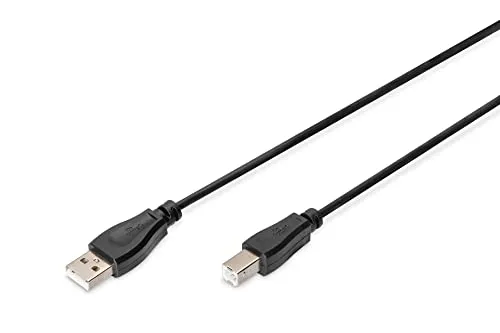 DIGITUS USB 2.0 Kabel – 1,8 m – USB-A zu Typ-B – 480 Mbit/s – Schwarz