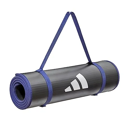 adidas Gymnastikmatte Core 183x61 cm, rutschfest - Sportmatte für intensives Training, mit rutschfester Oberfläche und bequemem Tragegurt für einfache Handhabung und Transport.