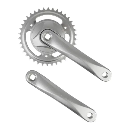 Unbekannt Kettenradgarnitur 38 Zähne 1-Fach, 170 mm Kurbel, Silber - Kurbel & -garnituren: Robuste 1-Gang Kettenradgarnitur mit langlebigen Alu-Kurbeln und Stahl-Kettenblatt, ideal für zuverlässige Fahrradperformance.