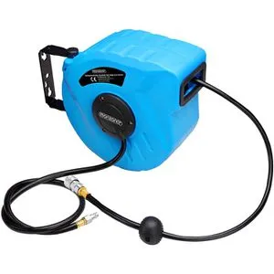 MONZANA® Druckluft Schlauchtrommel Automatik 10m - Zubehör für Druckluft, mit automatischer Aufrollung und verstellbarer Schlauchbremse für effizientes Arbeiten ohne Kabelsalat.