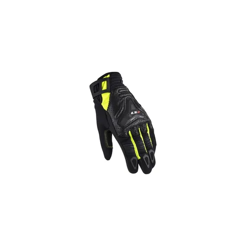 LS2 All Terrain perforierte Damen Motorrad Handschuhe, schwarz-gelb, Größe S