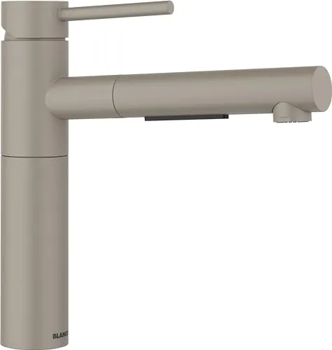 Blanco Alta-S II Einhebelmischer mit 140° schwenkbarem Auslauf - Armaturen mit Hochdruck und schlankem Design, ideal zum einfachen Befüllen von großen Töpfen und Vasen, inklusive Schlauchbrause mit zwei Strahlarten.