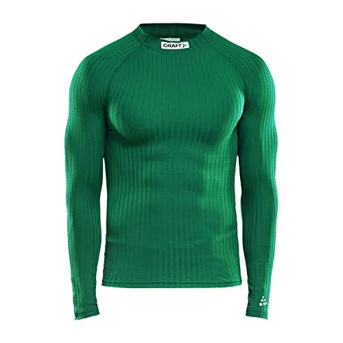 CRAFT Progress Baselayer CN LS M Team Green L - Herren Langarm Baselayer Shirt für Sport - Atmungsaktiv, leicht und ideal für intensive Trainingseinheiten, mit flachen Nähten für maximalen Komfort.