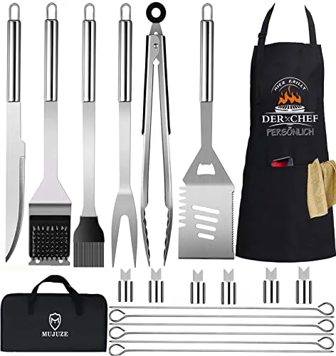 Grillbesteck Set aus Edelstahl