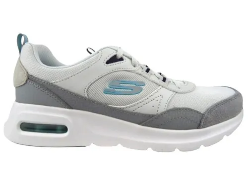 Skechers Damen Skech Air Court Cool Avenue - Bequeme Sneakers in Hellblau - Damen-Sneaker aus Leder und Netzstoff, ideal für den Alltag und sportliche Aktivitäten mit atmungsaktivem Design.