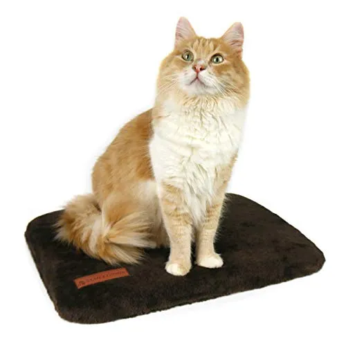 SCHLITZOHR Fensterliegeplatz Teddy | stabile Katzenliege für Fensterbank | Fensterbankliege für Katzen | 51 × 36 cm (Braun)