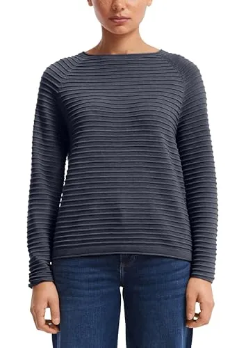 QS Pullover mit Strukturmuster aus Viskosemix - Damenpullover mit regulärer Passform, weicher und elastischer Viskosemix-Qualität, ideal für einen lässigen Look.