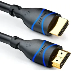 Produktbild deleyCON HDMI 10m High Speed Kabel 2.0 mit Ethernet ARC 3D 4K Ultra HD (1080p/2160p) PS4 360 TV OLED PC Laptop Beamer Monitor - Schwarz/Blau