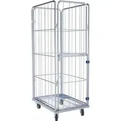 OSWALD Transportgeräte Wäschewagen mit Stahlboden 400 kg - Robuster Wäschewagen mit klappbarer Vorderwand, 4-seitigem Design und 400 kg Traglast. Ideal für effizienten Wäschetransport in Hotels und Wäschereien. Maße: 600 x 810 x 1.700 mm.