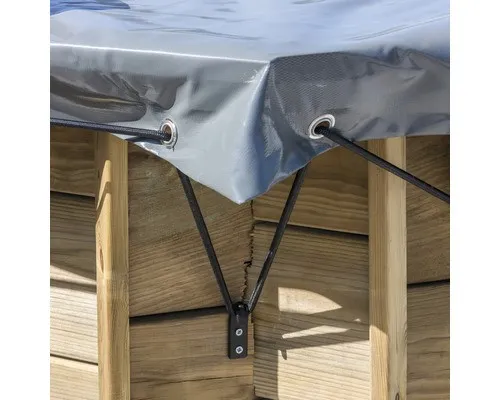 Winterabdeckplane für Holzpool City 250x250 cm grau in grau von Weitere