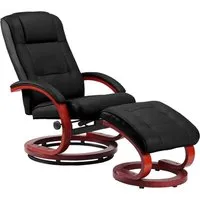 Relaxsessel mit Hocker und Massagefunktion, schwarz
