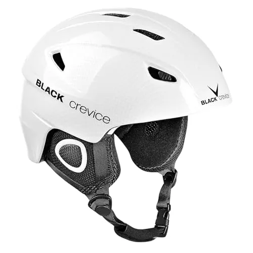 Black Crevice Skihelm Kitzbühel, BCR143764 - Weiß Carbon, Gr. M - Skihelm in Weiß Carbon, optimal anpassbar mit gepolstertem Kinnband und belüftetem Innenfutter. Sicher nach CE-Norm, perfekt für Wintersportler!