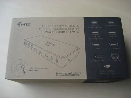 i-tec Thunderbolt 3 Dockingstation - 3x4K mit 96W Stromversorgung, ultra-schnelle Datenübertragung und perfekte Konnektivität für kreative Profis