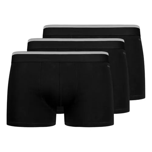 Skiny 3er-Set Boxershorts in Schwarz, Größe S für Herren - Hochwertige Boxershorts im praktischen 3er-Set, elastischer Bund und bequemer Sitz, ideal für den Alltag. Komfortable Mischung aus 94% Baumwolle und 6% Elasthan.