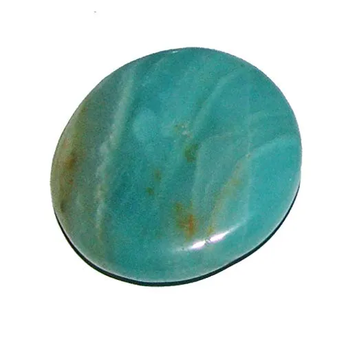 Amazonit flacher Trommelstein Taschenstein mit Oberflächenstruktur ca. 45-50 mm
