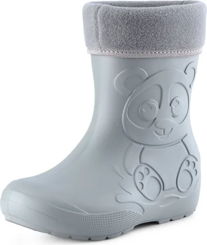 Ladeheid Eva Kinder Gummistiefel gefüttert LA-CA-11 (Grau, 24/25 EU) - Stiefel für Jungen, super leicht und gefüttert, ideal für kalte Tage, rutschfeste Sohle für sicheres Spielen im Freien.