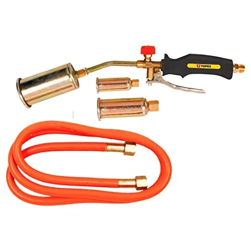 tlg Aufschweiß Dachbrenner Set - Butan Unkrautbrenner 3 - Unkrautvernichter mit 1850°C Hitze, inklusive Gasdruckregler und 3 Aufsätzen, ideal für effizientes Entfernen von Unkraut.