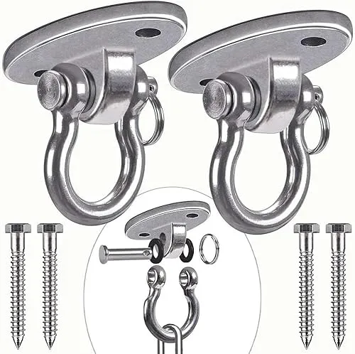 BeneLabel 2er Schaukel Deckenhaken Edelstahl,Hängematte Befestigung Schwerlast Derhbar Hängesessel Aufhängung für Holzbalken/Betondecken (Keine Schraube Enthalten) Boxsack Deckenhalterung,Bis 408kg