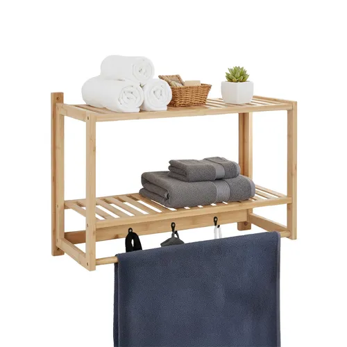 Wandregal Hängeregal für Badezimmer und Küche in beige von Relaxdays