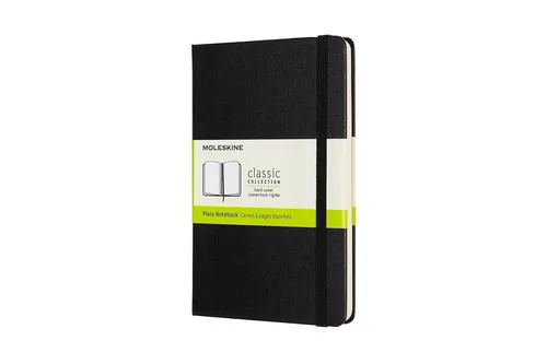 Moleskine Notizbuch Medium Blanko Schwarz - Hochwertiges Notizbuch von Moleskine, ideal für kreative Gedanken und Notizen. Mit 208 Seiten bietet es viel Platz für Ideen und ist perfekt für den täglichen Einsatz.
