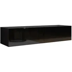 Mirjan24 TV Schrank Vigo - Elegantes TV Lowboard mit Grifflose Öffnen - TV-Halterungen: Moderner, wandmontierter TV-Schrank in Schwarz/Hochglanz, ideal für stilvolle Wohnräume und einfach zu bedienen mit „Push to open“-Technologie.