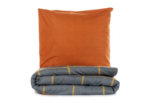 Ranforce Super King Bettwäsche Set 100% Baumwolle - Hochwertiges Bettwäsche-Set in Zimt-Dunkelblau, 260 x 220 cm, aus 100% Baumwolle. Maschinenwaschbar bei 30 °C – ideal für einen erholsamen Schlaf.