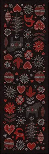 Tischläufer Julnatt Schwarz 35x120 cm von Ekelund in schwarz von Ekelund