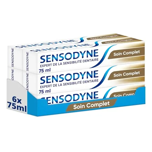 Sensodyne Zahnpasta Complete Pflege, 24 Stunden Sensibilität, zum Schutz empfindlicher Zähne – 6 x 75 ml