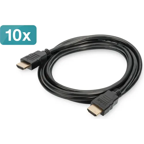 DIGITUS HDMI-Kabel 2m - UHD 4K 60Hz mit vergoldeten Kontakten - HiFi-Kabel für ein herausragendes 4K Erlebnis mit 60Hz Bildwiederholrate, ideal für TV, Beamer und Monitore - perfekt für Heimkino und Streaming.