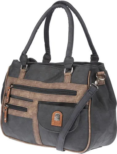 Elegante Damen Umhängetasche in Blau aus Leder-Optik - Stilvolle Umhängetasche aus strapazierfähigem PU mit 3 Hauptfächern und 6 Fächern insgesamt. Individuell einstellbarer Trageriemen für Komfort und praktisches Design.