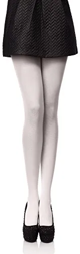 Antie Damen Mikrofaser Strumpfhose bunt blickdicht AN-123 80 DEN (Weiß, XL (44-48))