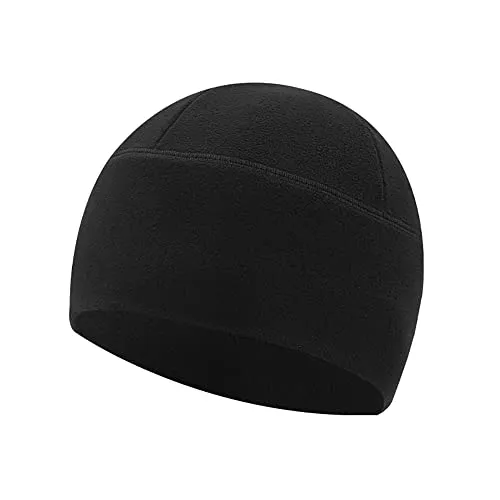 axy Fleece Mütze Wintermütze Laufmütze Fahrradmütze Sport Radmütze für Herren und Damen Helm Unterziehmütze Winddicht Thermo Radsport Radfahren Laufen MUHE3 (Schwarz)