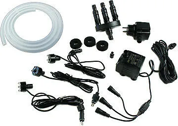 Springbrunnenpumpe 800 l/h Komplett Set mit 3x LED Beleuchtung in Warm-Weiß Gartenbrunnen Pumpe mit Licht Komplett-Set DIY Springbrunnen Pumpe