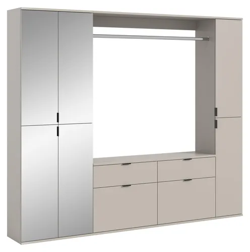 Garderoben-Set PROJEKT X in Kaschmir (B/H/T: 212/193/34 cm) - Stylisches Garderoben-Set in Kaschmir (B/H/T: 212x193x34 cm), ideal für Flur und Diele. Bietet großzügigen Stauraum und modernes Design, perfekt für jede Einrichtung. Pflegeleichte Oberflächen sorgen für einfache Reinigung und langlebige Qualität.