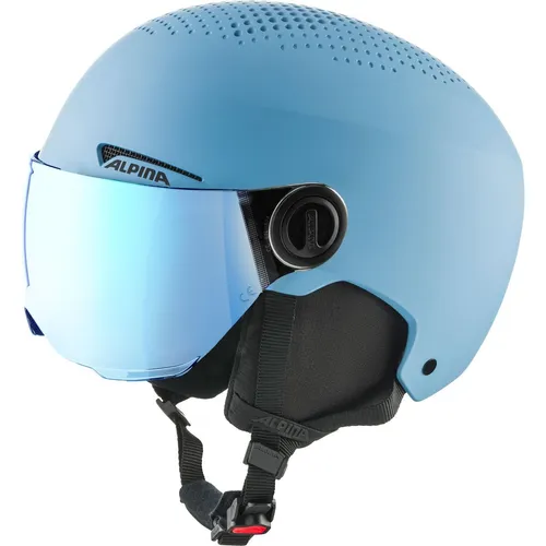 Alpina Zupo Visor Q-Lite Kinder Skihelm - Hellblau 51-55 - Skihelme & Snowboardhelme, mit integriertem Visier für optimalen Schutz und Sicht bei allen Schneeverhältnissen.