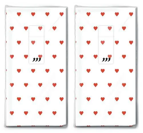 2x 10 Taschentücher Petits coeurs red - Kleine Herzen rot