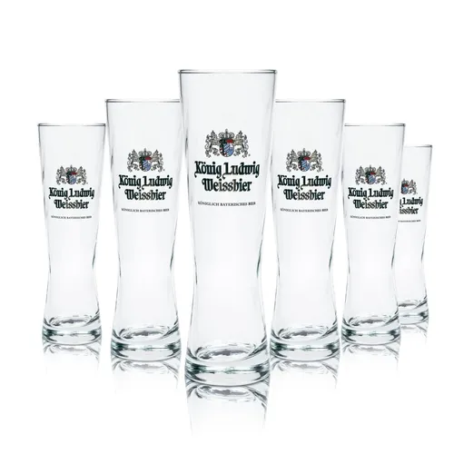 6x König Ludwig Bierglas 0,5l