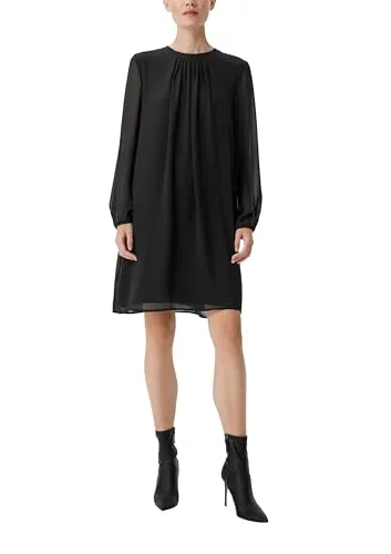 Comma Chiffonkleid mit Plisseefalten