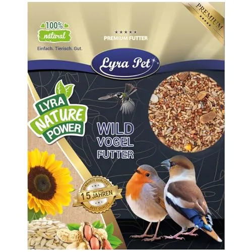 Lyra Pet® | 10 kg Streufutter schalenfrei | Wildvogelfutter ohne Schalen | Ganzjahres Vogelfutter für Wildvögel | Schalenlos & Fetthaltig | Ideal für Balkon & Terrasse | Kraftspendend & Sauber